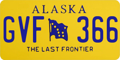 AK license plate GVF366