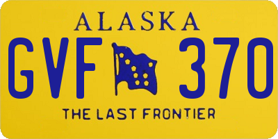 AK license plate GVF370