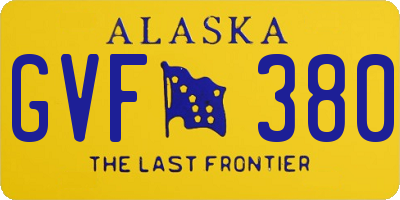 AK license plate GVF380