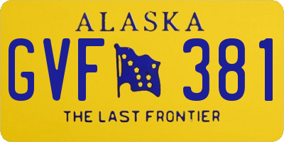 AK license plate GVF381