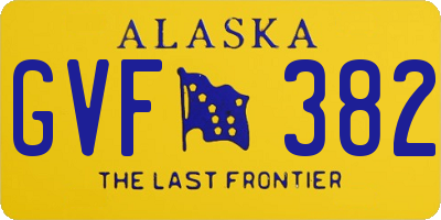 AK license plate GVF382