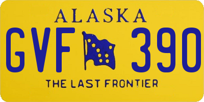 AK license plate GVF390