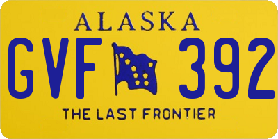 AK license plate GVF392