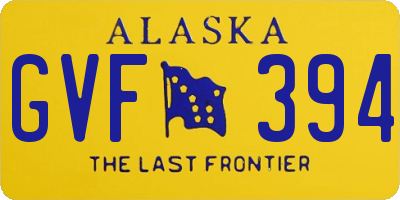 AK license plate GVF394