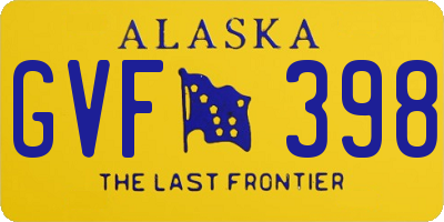 AK license plate GVF398