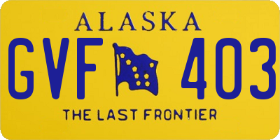 AK license plate GVF403