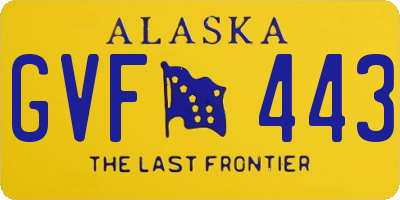 AK license plate GVF443