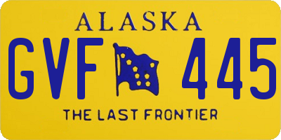 AK license plate GVF445