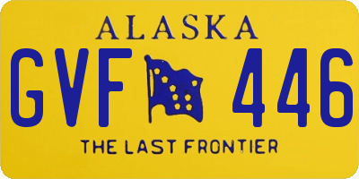 AK license plate GVF446