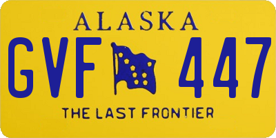 AK license plate GVF447