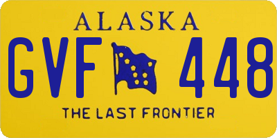 AK license plate GVF448