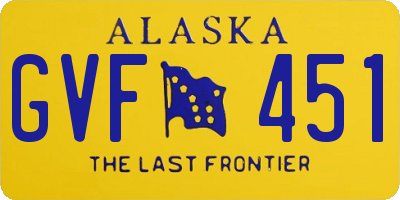 AK license plate GVF451