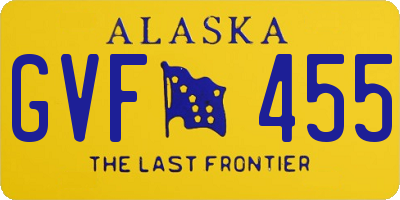 AK license plate GVF455