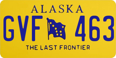 AK license plate GVF463