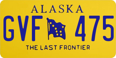 AK license plate GVF475