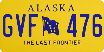 AK license plate GVF476