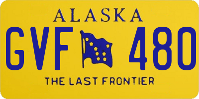 AK license plate GVF480