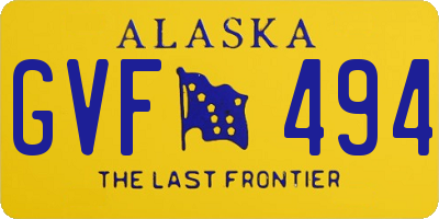 AK license plate GVF494