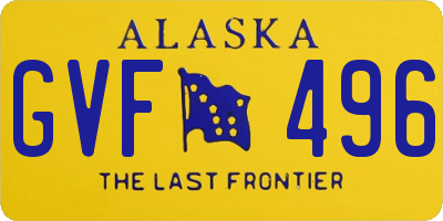 AK license plate GVF496