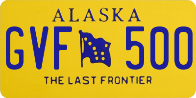 AK license plate GVF500