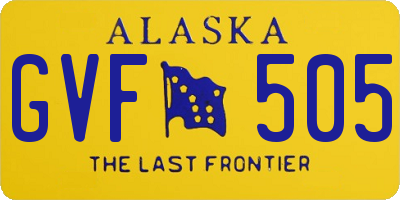 AK license plate GVF505