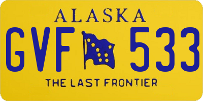 AK license plate GVF533