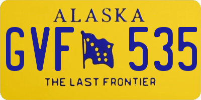 AK license plate GVF535