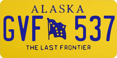 AK license plate GVF537