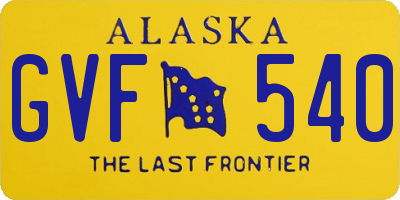 AK license plate GVF540