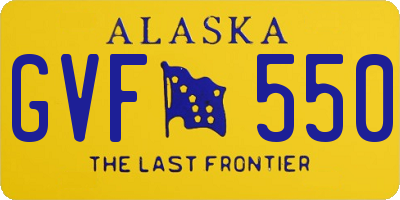 AK license plate GVF550