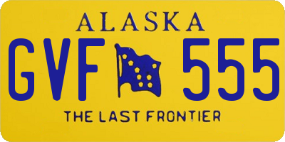 AK license plate GVF555