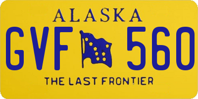 AK license plate GVF560