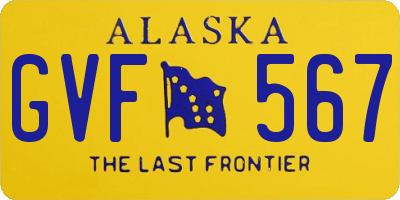 AK license plate GVF567