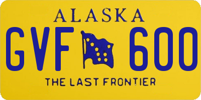 AK license plate GVF600