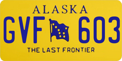 AK license plate GVF603