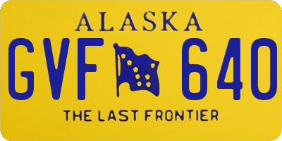 AK license plate GVF640