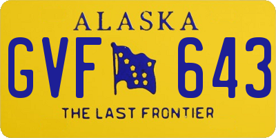 AK license plate GVF643