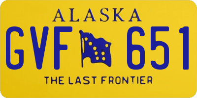 AK license plate GVF651