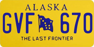 AK license plate GVF670