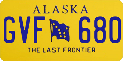 AK license plate GVF680