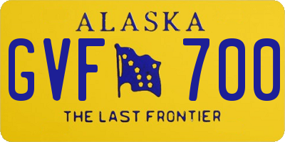 AK license plate GVF700