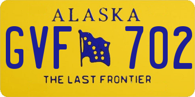 AK license plate GVF702