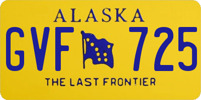 AK license plate GVF725