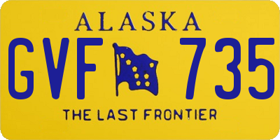 AK license plate GVF735