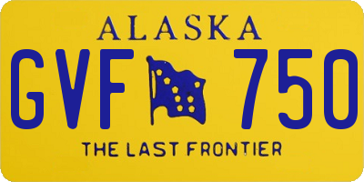 AK license plate GVF750