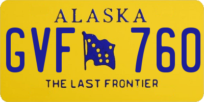 AK license plate GVF760