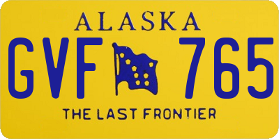 AK license plate GVF765