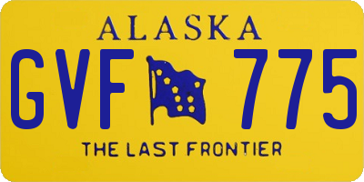 AK license plate GVF775