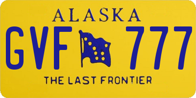 AK license plate GVF777