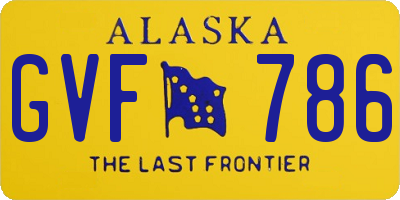 AK license plate GVF786